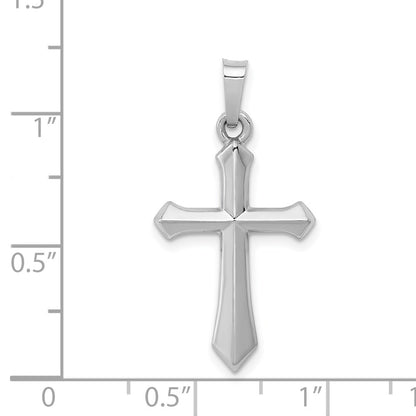 14k White Gold Polished Cross Pendant