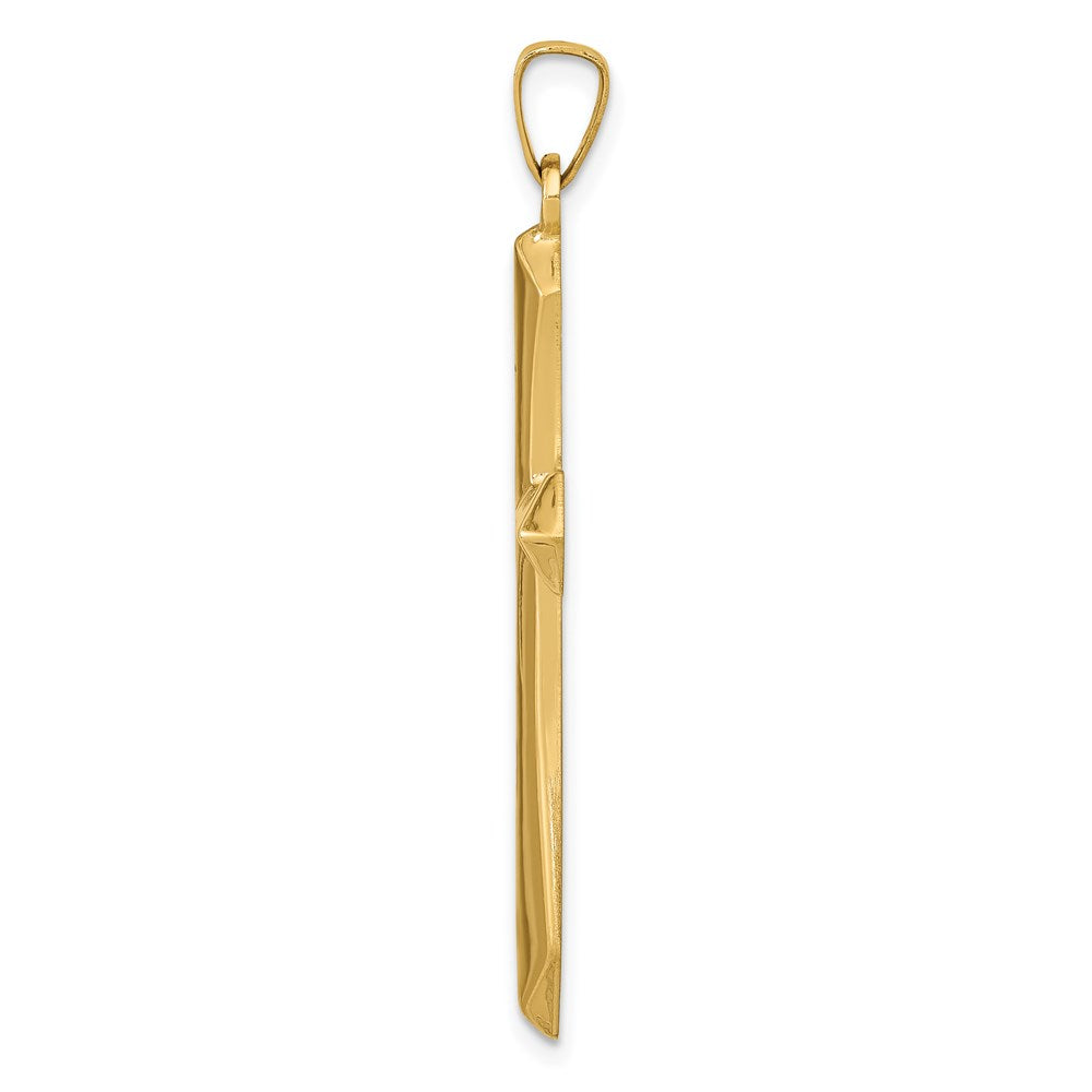 14k Yellow Gold Polished Passion Cross Pendant