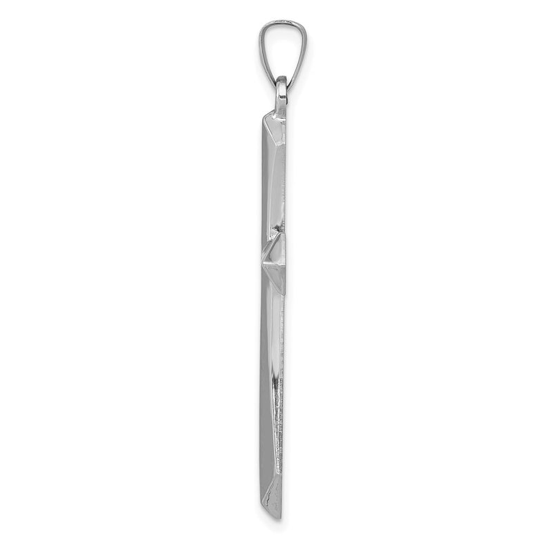 14k White Gold Polished Passion Cross Pendant