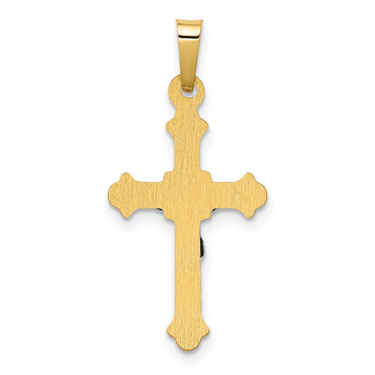 14k Two-tone Gold Polished INRI Crucifix Pendant