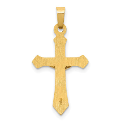 14k Two-tone Gold Polished INRI Crucifix Pendant