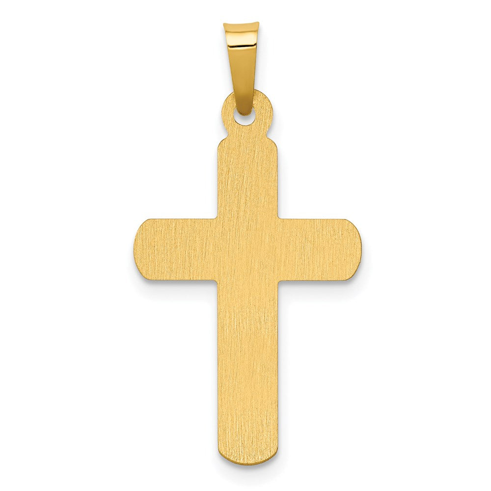 14k Two-tone Gold Satin INRI Latin Crucifix Pendant
