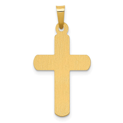 14k Two-tone Gold Satin INRI Latin Crucifix Pendant