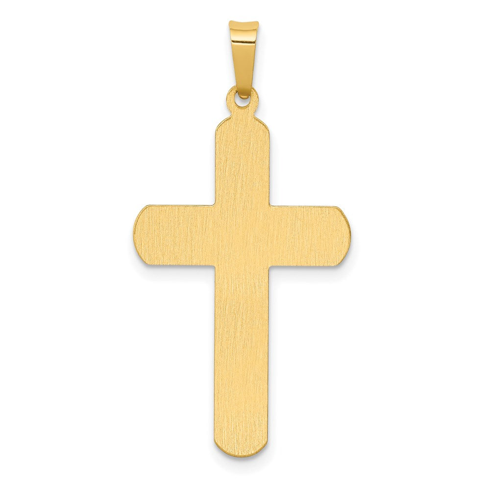 14k Two-tone Gold Polished and Textured INRI Crucifix Pendant