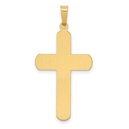 14k Two-tone Gold Polished and Textured INRI Crucifix Pendant