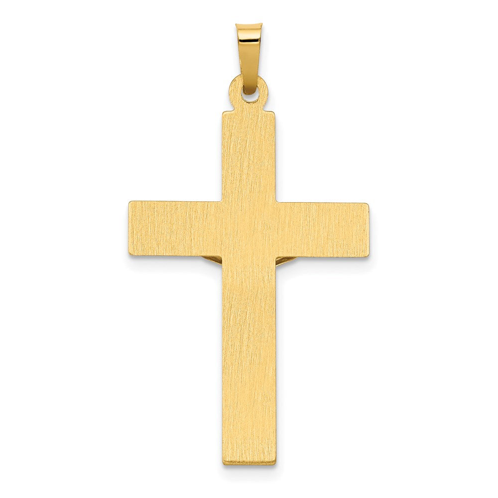 14k Two-tone Gold Polished INRI Crucifix Pendant