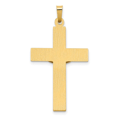 14k Two-tone Gold Polished INRI Crucifix Pendant