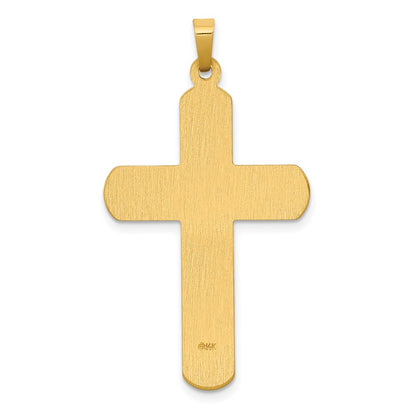 14k Two-tone Gold Polished and Textured INRI Crucifix Pendant