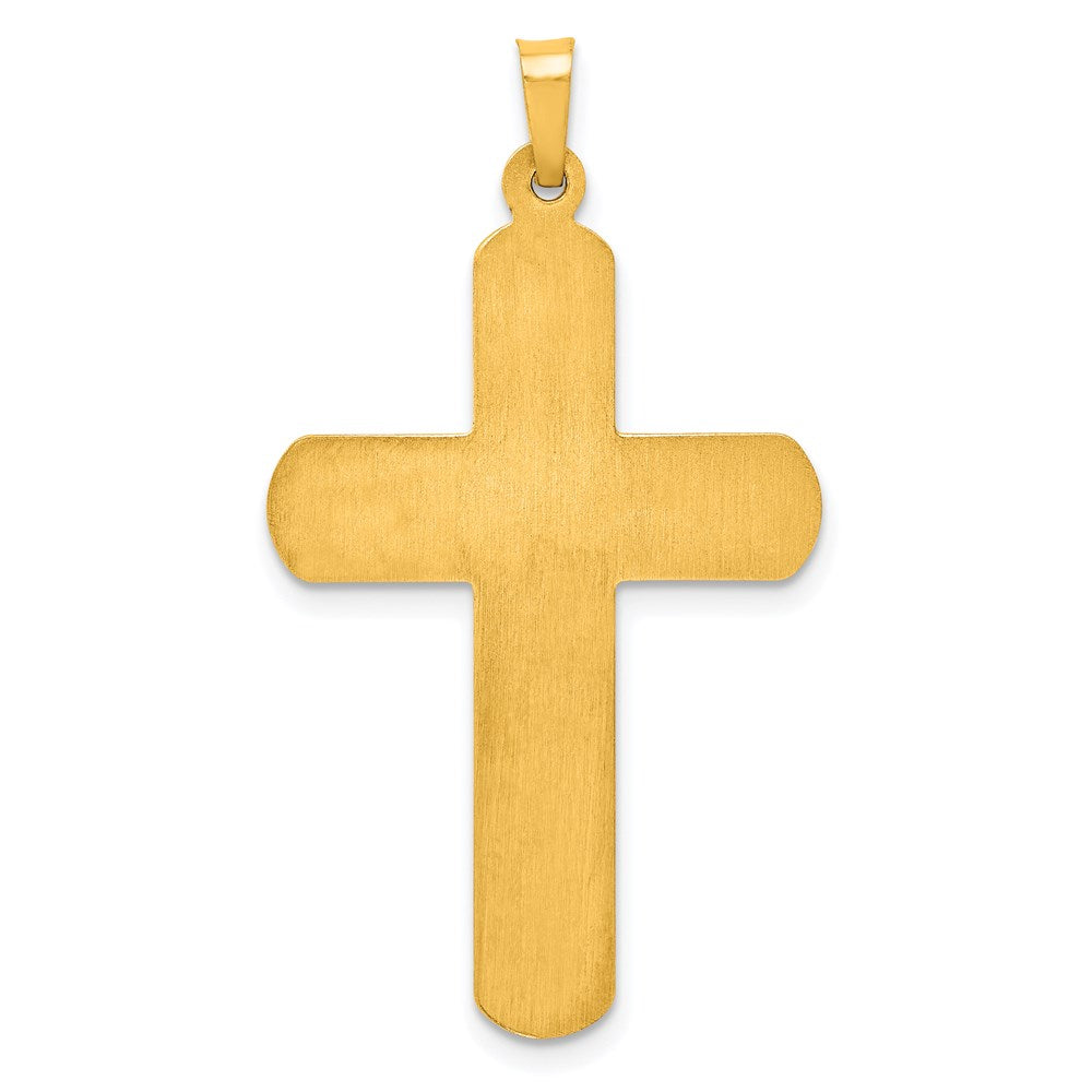 14k Two-tone Gold Polished INRI Crucifix Pendant