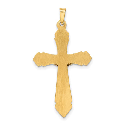 14k Two-tone Gold Polished INRI Crucifix Pendant
