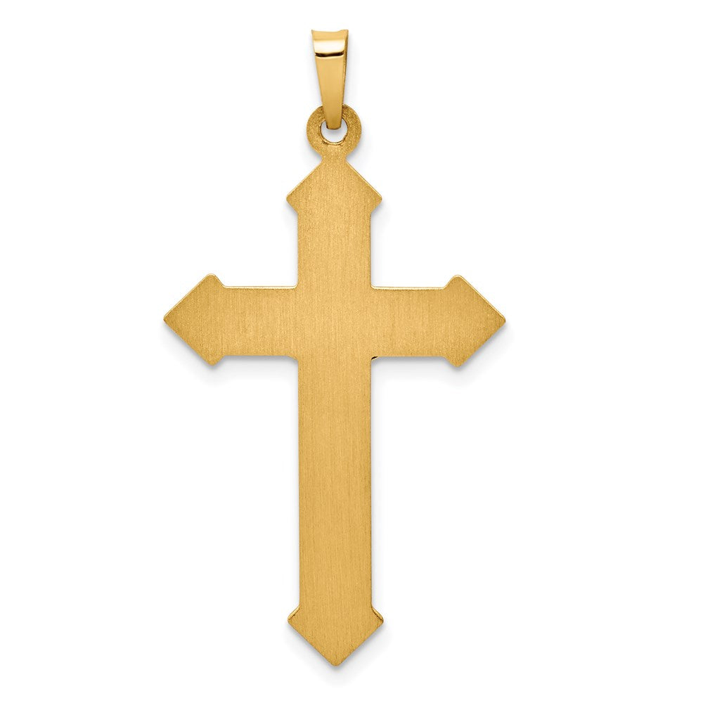 14k Two-tone Gold Polished and Textured INRI Crucifix Pendant