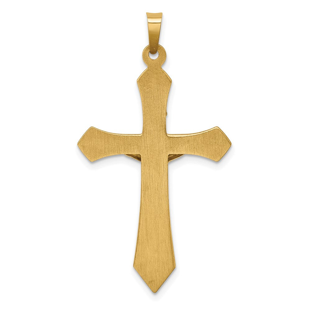 14k Two-tone Gold Polished INRI Crucifix Pendant
