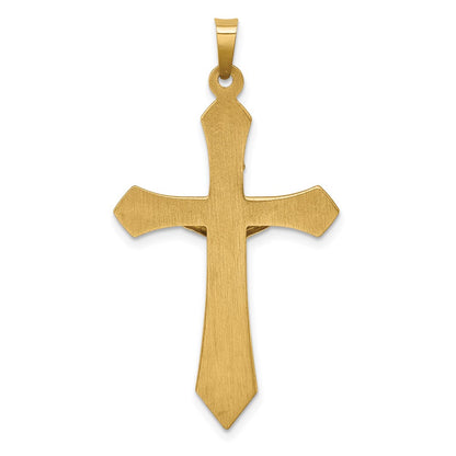 14k Two-tone Gold Polished INRI Crucifix Pendant