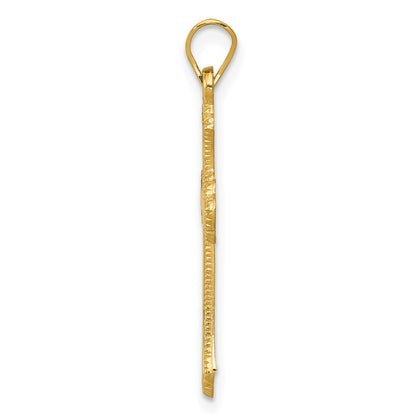 14k Yellow Gold Budded Cross Pendant