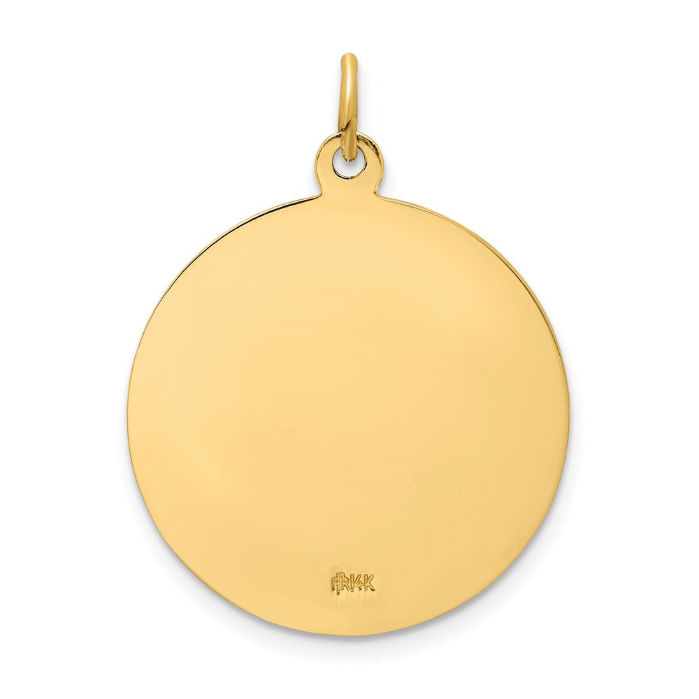 14k Yellow Gold Solid Polished/Satin Round St. Florian Medal
