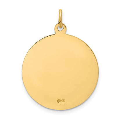 14k Yellow Gold Solid Polished/Satin Round St. Florian Medal