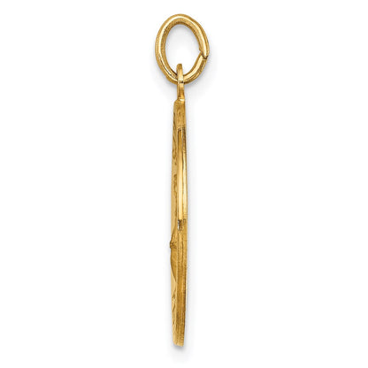 14k Yellow Gold Solid Polished/Satin Medium St. Florian Medal