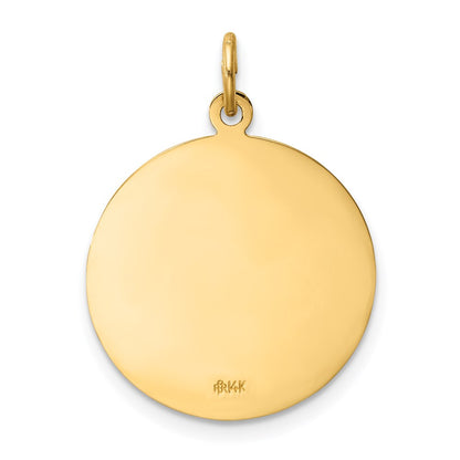 14k Yellow Gold Solid Polished/Satin Medium St. Florian Medal