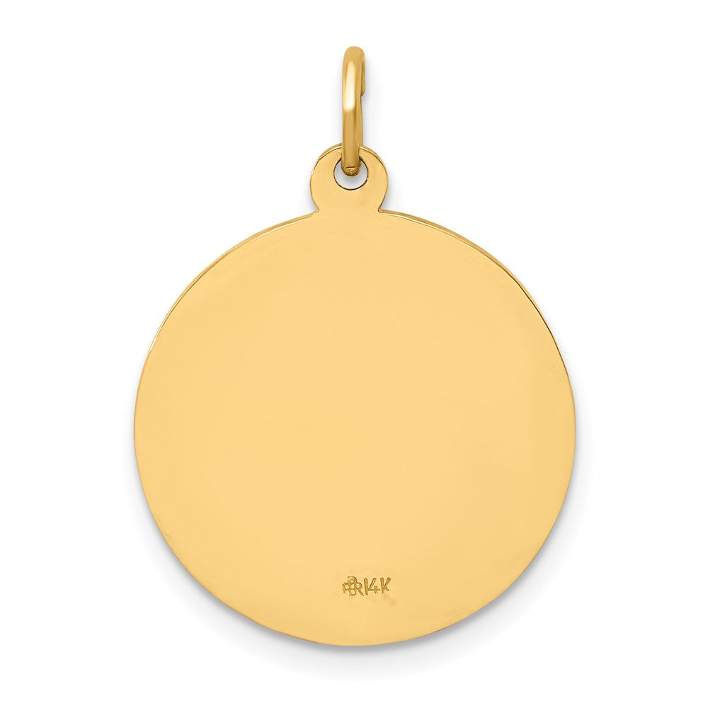 14k Yellow Gold Solid Polished/Satin Small Round St. Jude Thaddeus Medal