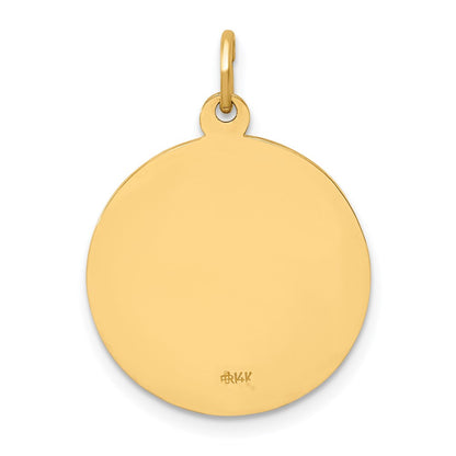 14k Yellow Gold Solid Polished/Satin Small Round St. Jude Thaddeus Medal