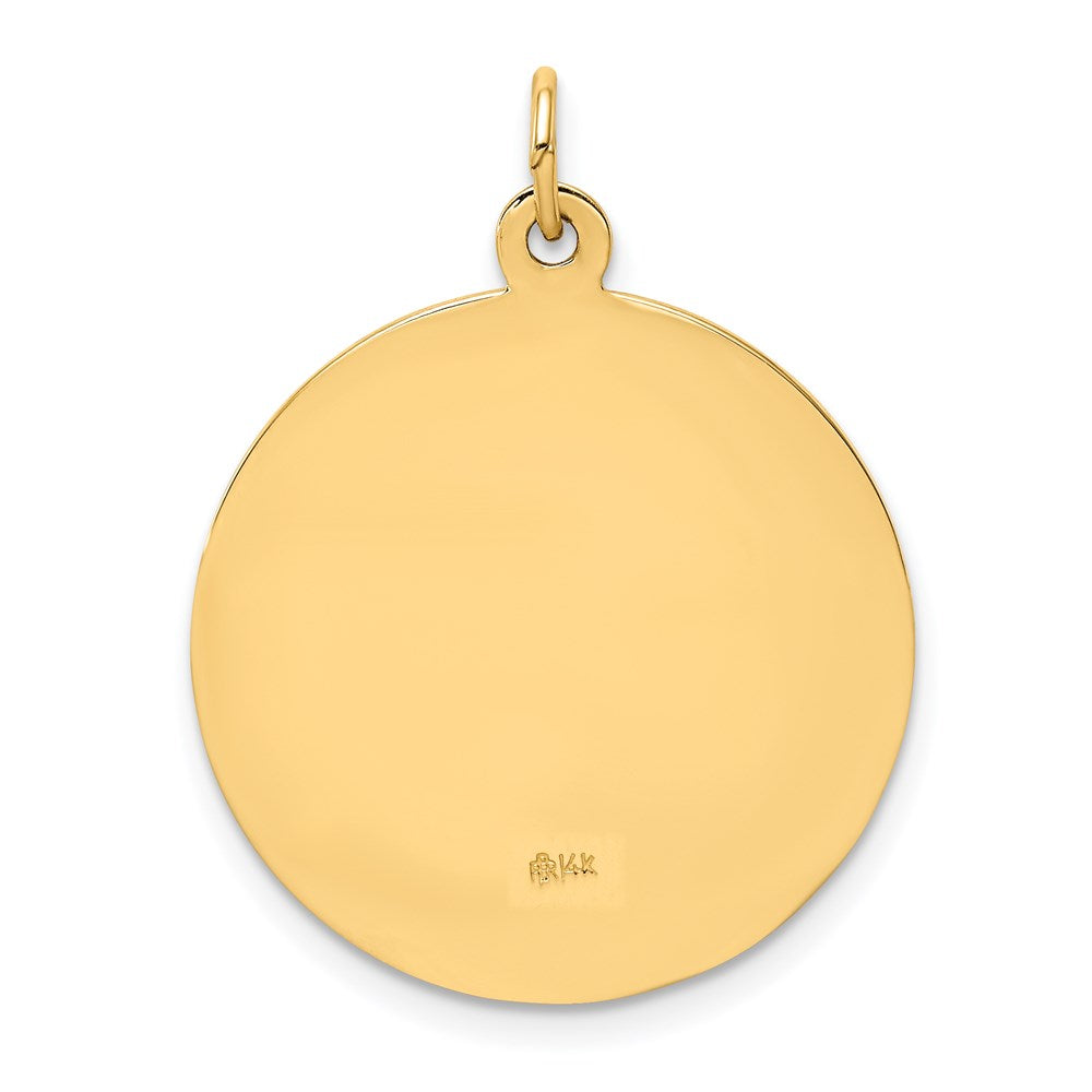 14k Yellow Gold Solid Polished/Satin Medium Round St. Jude Thaddeus Medal