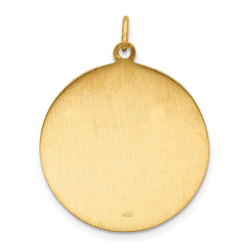 14k Yellow Gold Solid Polished/Satin Large Round St. Jude Thaddeus Medal