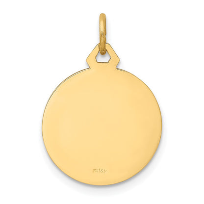 14k Yellow Gold Polished/Satin Small Round Jesus Medal