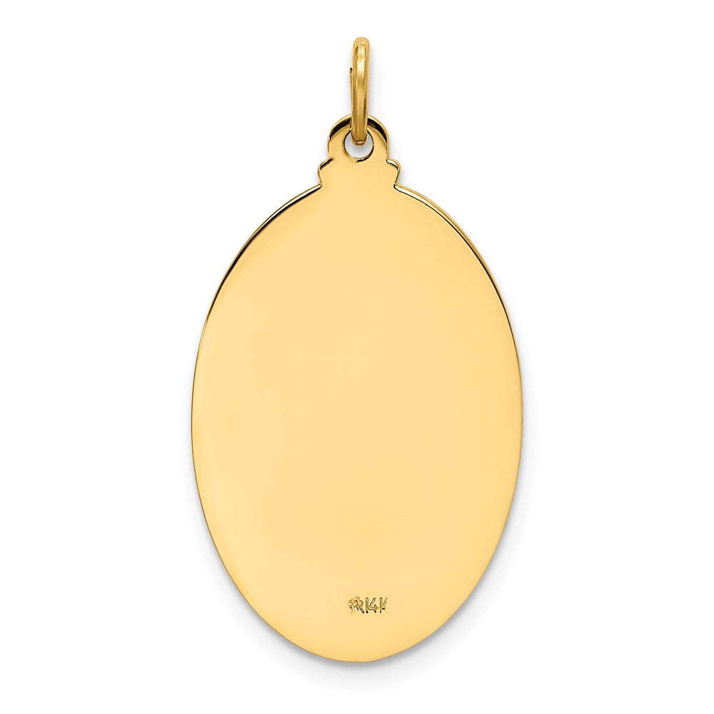 14k Yellow Gold Solid Polished/Satin Oval Our Lady of Guadalupe Medal