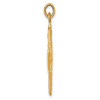 14k Yellow Gold Solid Polished/Satin Medium 4-Way Medal