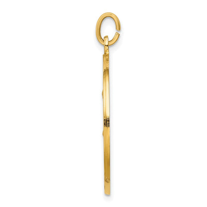 14k Yellow Gold Solid Polished/Satin Large Round St. Anthony Medal