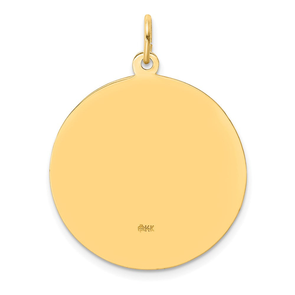 14k Yellow Gold Solid Polished/Satin Large Round St. Anthony Medal