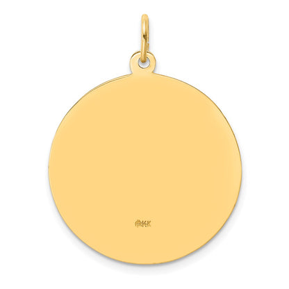 14k Yellow Gold Solid Polished/Satin Large Round St. Anthony Medal