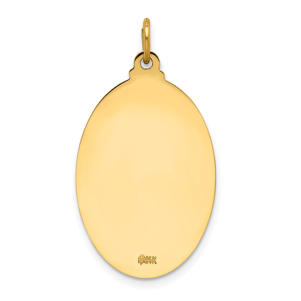 14k Yellow Gold Solid Polished/Satin Oval St. Anthony Medal