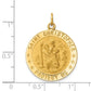14k Yellow Gold Solid Polished/Satin Medium Round St. Christopher Medal