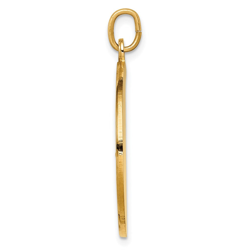 14k Yellow Gold Solid Polished/Satin Large Round St. Christopher Medal