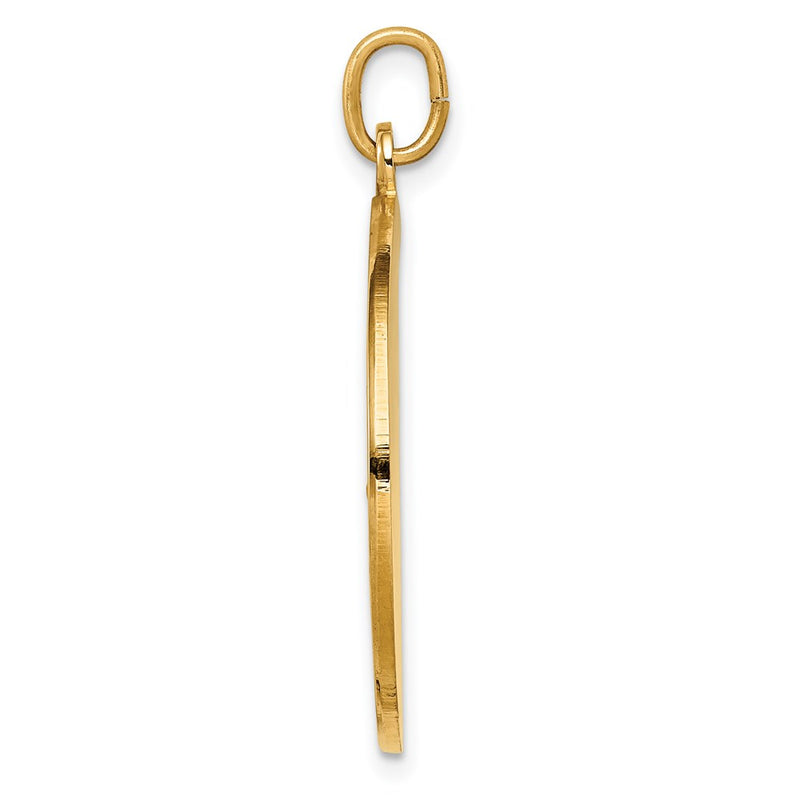 14k Yellow Gold Solid Polished/Satin Large Round St. Christopher Medal