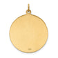 14k Yellow Gold Solid Polished/Satin Large Round St. Christopher Medal