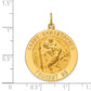 14k Yellow Gold Solid Polished/Satin Large Round St. Christopher Medal