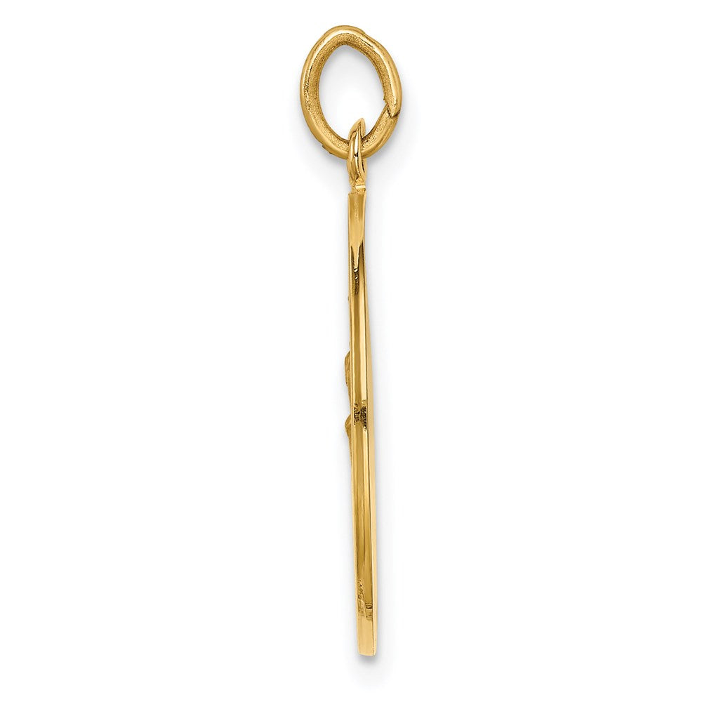 14k Yellow Gold Solid Polished/Satin Small Round St. Christopher Medal