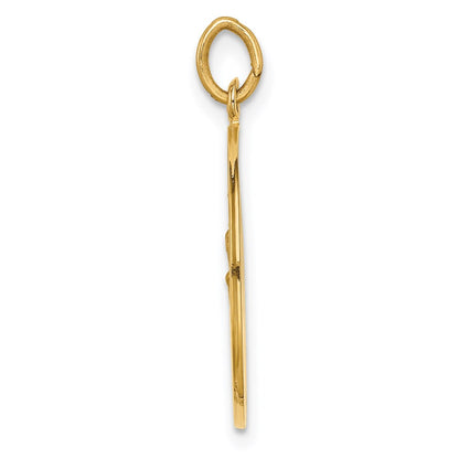 14k Yellow Gold Solid Polished/Satin Small Round St. Christopher Medal