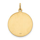 14k Yellow Gold Solid Polished/Satin Small Round St. Christopher Medal