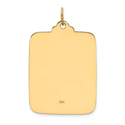 14k Yellow Gold Solid Polished/Satin Large Rectangle St. Christopher Medal