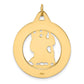 14k Yellow Gold Solid Polished/Satin Round Cut-out St. Christopher Medal
