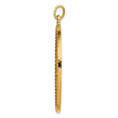14k Yellow Gold Solid Polished/Satin Beaded Edge St. Christopher Medal