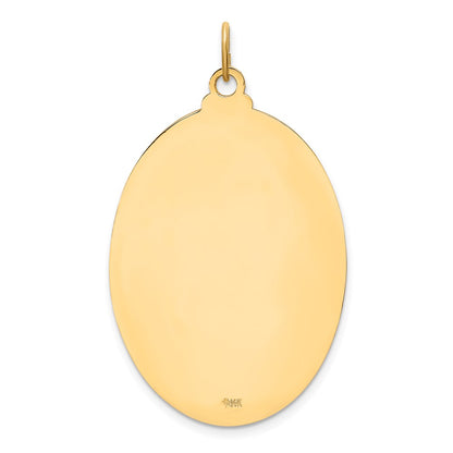 14k Yellow Gold Solid Polished/Satin Beaded Edge St. Christopher Medal