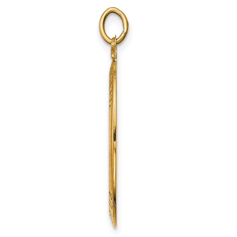 14k Yellow Gold Solid Polished/Satin Oval St. Joseph Medal