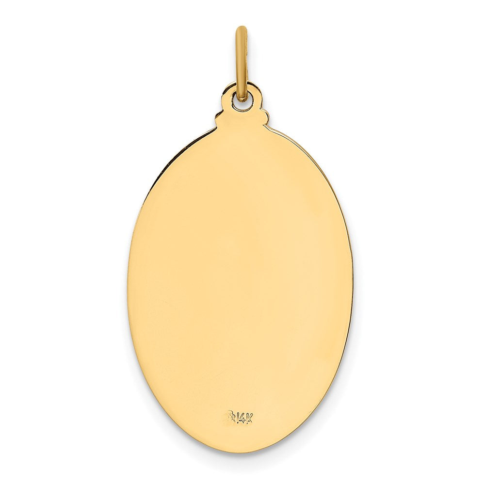 14k Yellow Gold Solid Polished/Satin Oval St. Joseph Medal