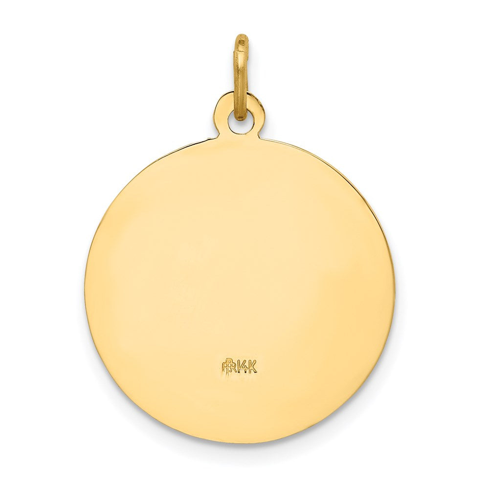 14k Yellow Gold Solid Polished/Satin Small Round St. Joseph Medal