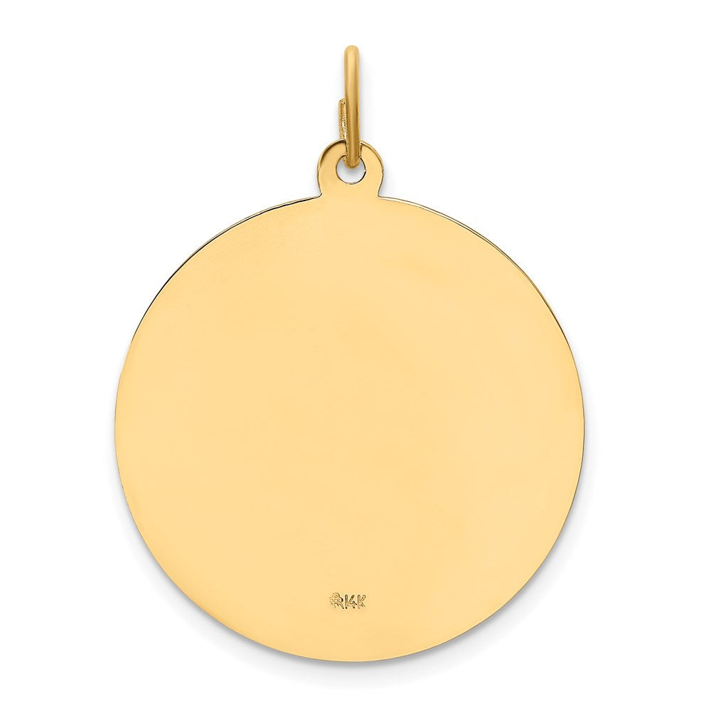 14k Yellow Gold Solid Polished/Satin Large Round St. Joseph Medal