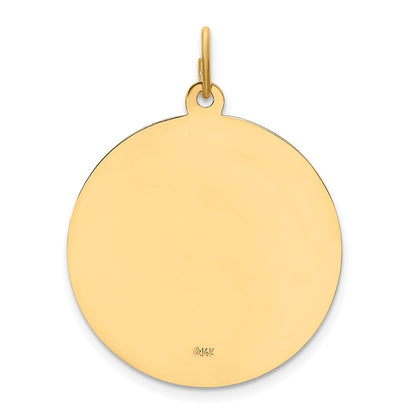14k Yellow Gold Solid Polished/Satin Large Round St. Joseph Medal